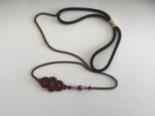 Headband bijou perlé rouge